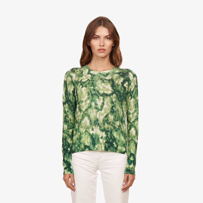 autumn cashmere Floral Print Crew in Eucalyptus Combo