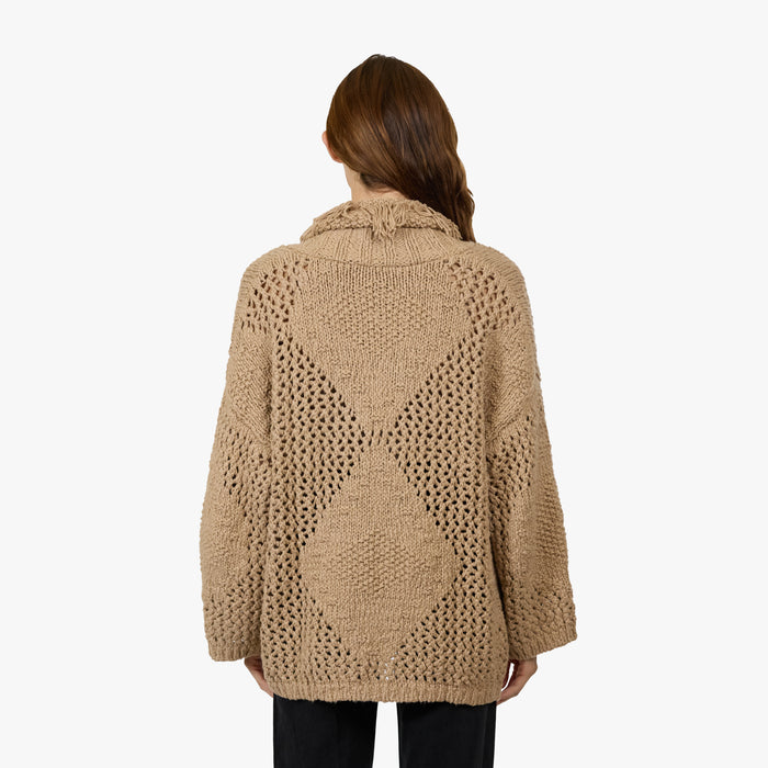 Autumn Cashmere Fringed Shawl Collar Jacket In Paper Bag