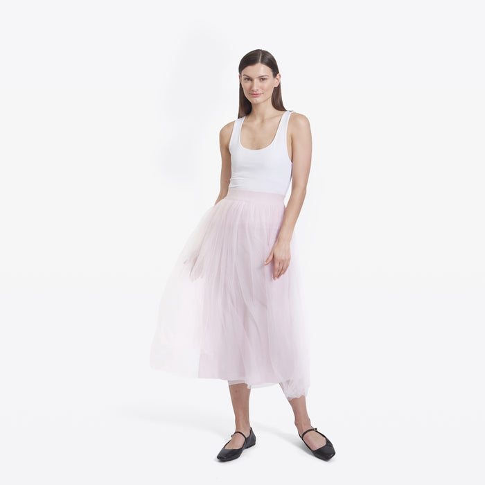 Autumn Cashmere Gathered Skirt W/ Tulle In Powder Pink
