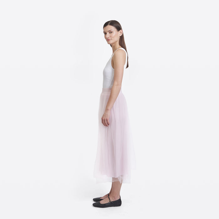 Autumn Cashmere Gathered Skirt W/ Tulle In Powder Pink