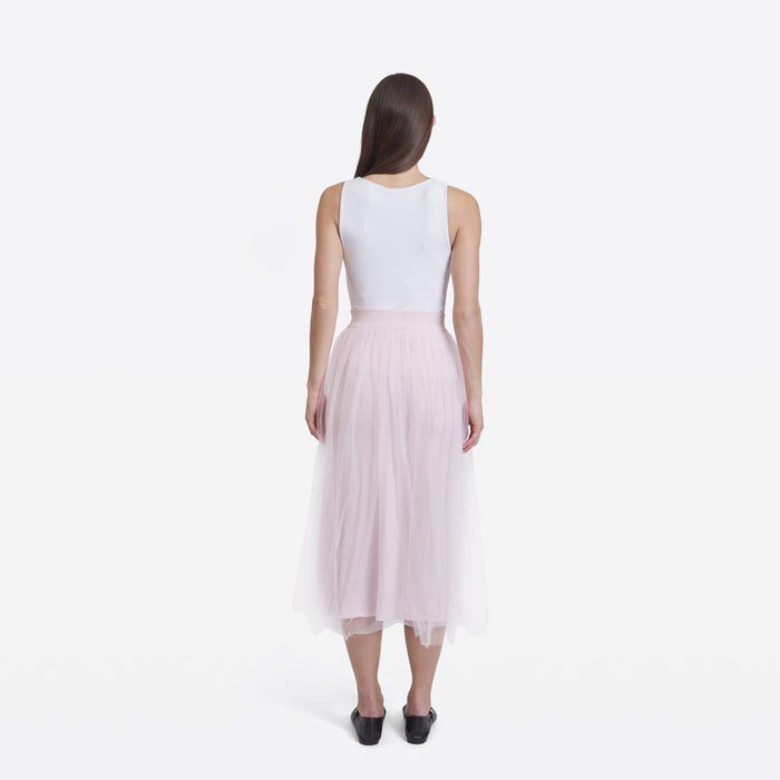Autumn Cashmere Gathered Skirt W/ Tulle In Powder Pink