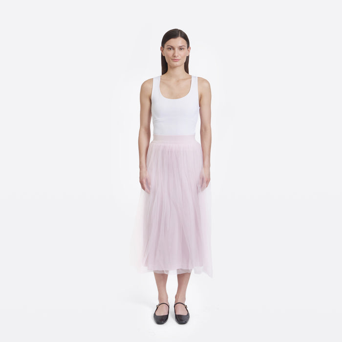 autumn cashmere Gathered Skirt w/ Tulle in Powder Pink