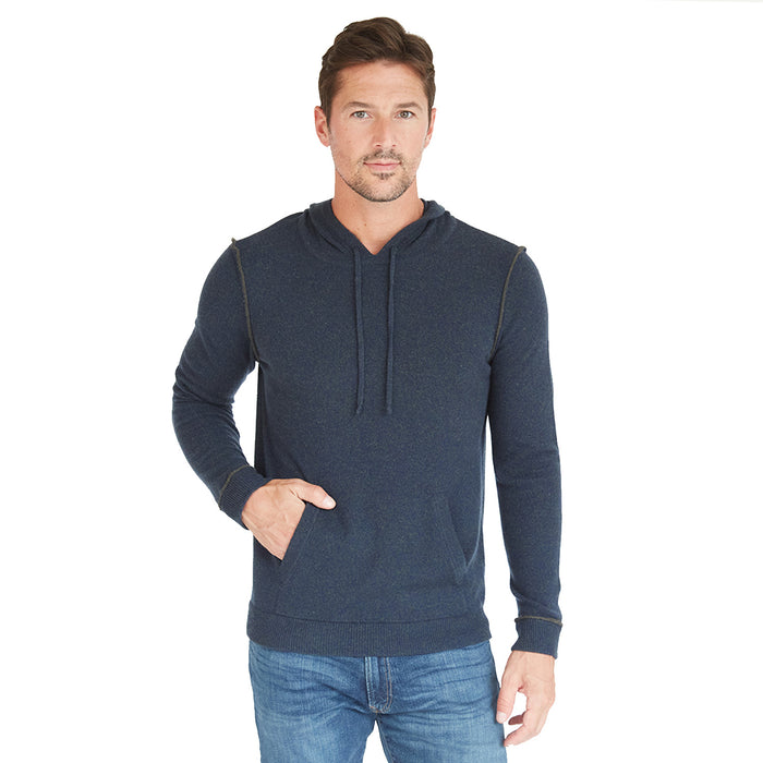 Autumn Cashmere Hoodie With 2-Color Pipping In Gator/Navy