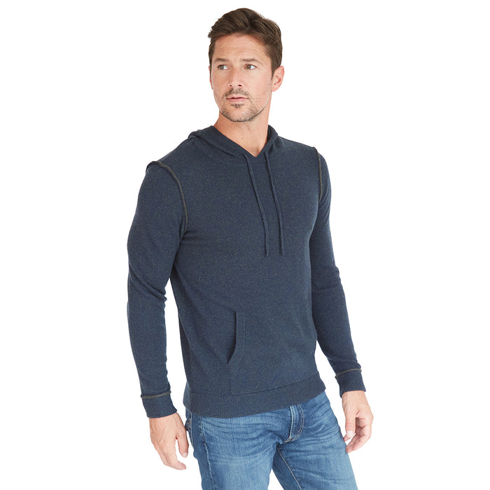 Autumn Cashmere Hoodie With 2-Color Pipping In Gator/Navy