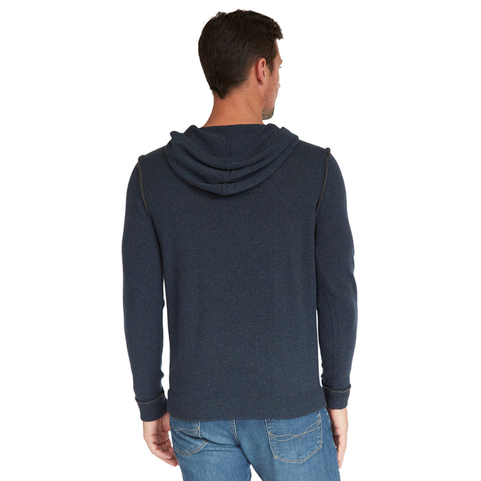 Autumn Cashmere Hoodie With 2-Color Pipping In Gator/Navy