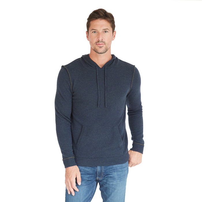 autumn cashmere Hoodie with 2-Color Pipping in Gator/Navy