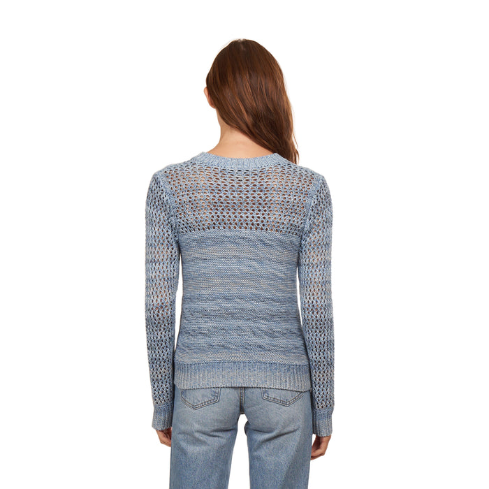 Autumn Cashmere Marled Mesh Crew In Stonewash Combo