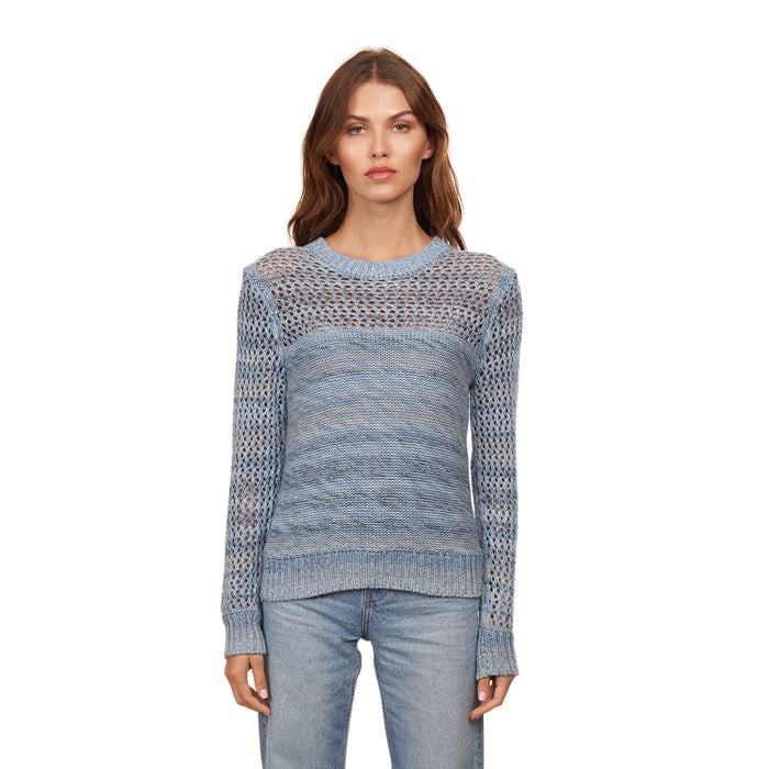 autumn cashmere Marled Mesh Crew in Stonewash Combo