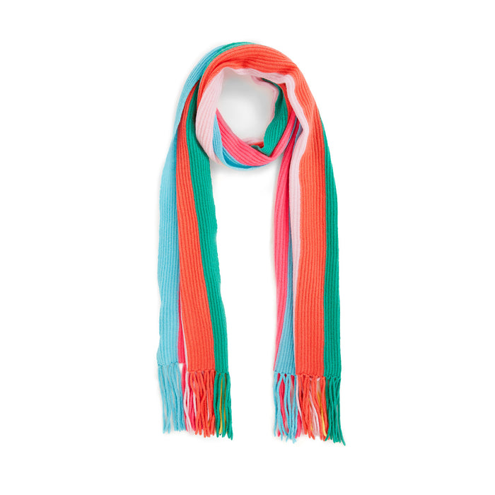 autumn cashmere Rainbow Stripe Scarf in Bright Combo