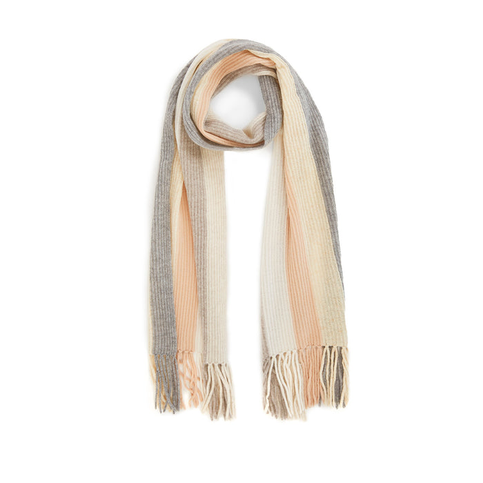 autumn cashmere Rainbow Stripe Scarf in Neutral Combo
