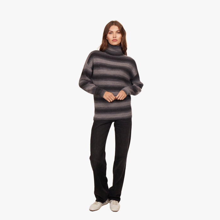 Autumn Cashmere Relaxed Space Dye Shaker Turtleneck In Nightfall