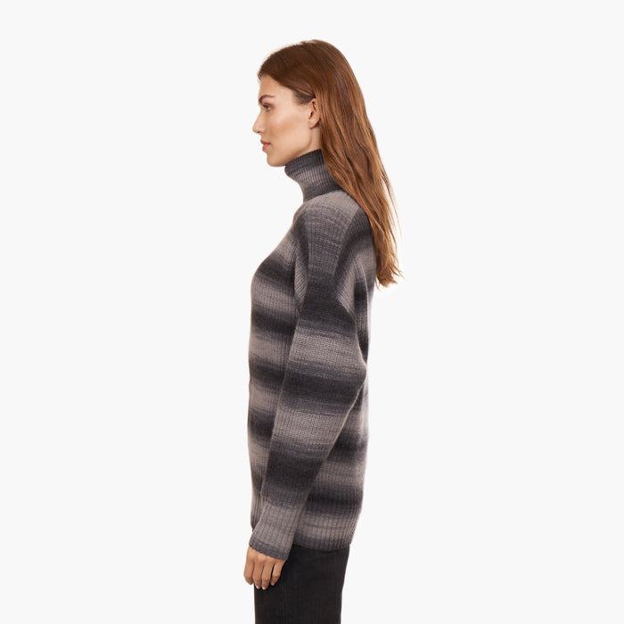 Autumn Cashmere Relaxed Space Dye Shaker Turtleneck In Nightfall