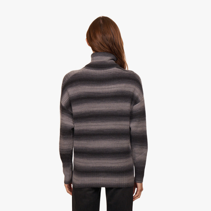 Autumn Cashmere Relaxed Space Dye Shaker Turtleneck In Nightfall