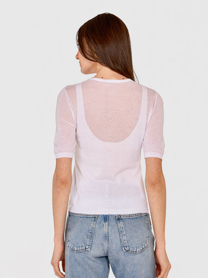 Autumn Cashmere Sheer Tee W/ Shadow Tank Outline In White