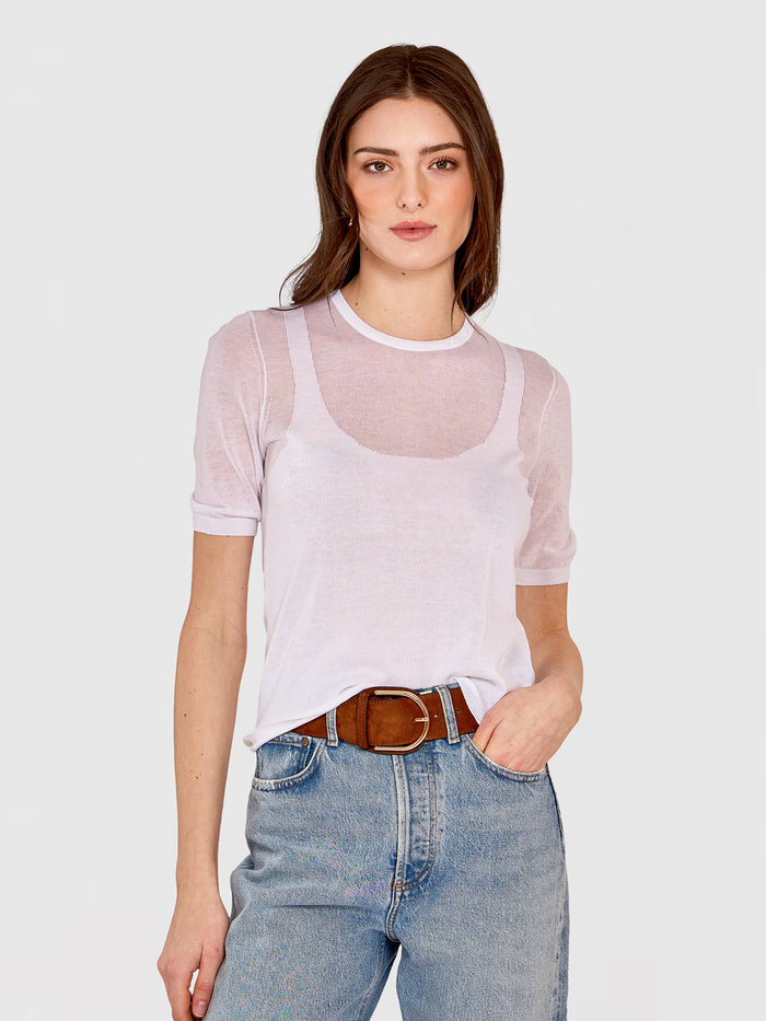 autumn cashmere Sheer Tee w/ Shadow Tank Outline in White