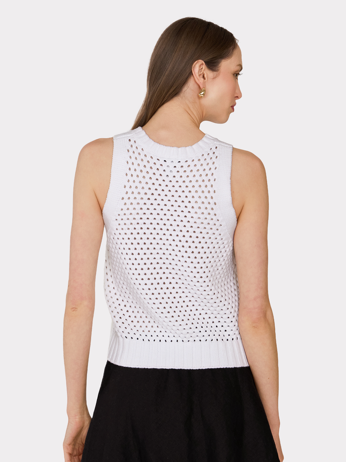 Autumn Cashmere Texture Stitch Halter W/ Front Detail In Bleach White