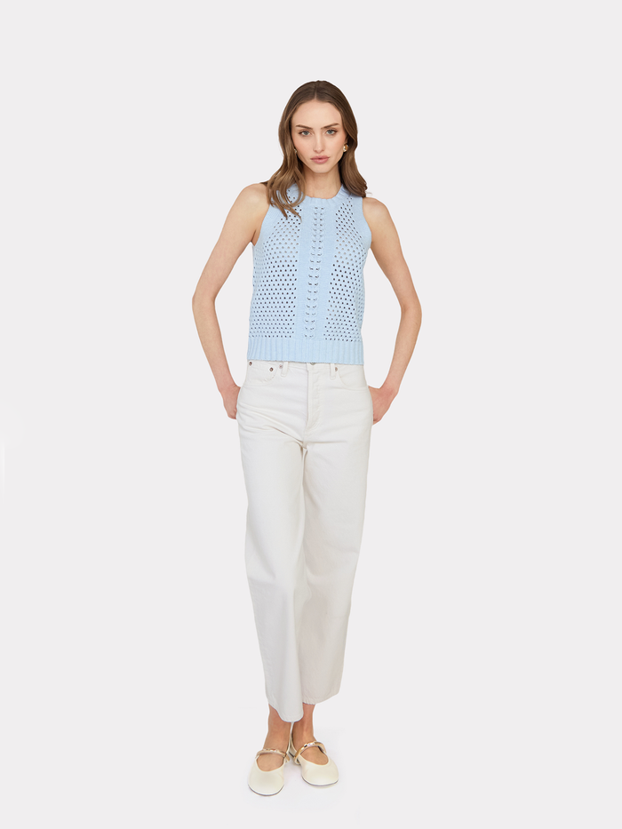 Autumn Cashmere Texture Stitch Halter W/ Front Detail In Freeze