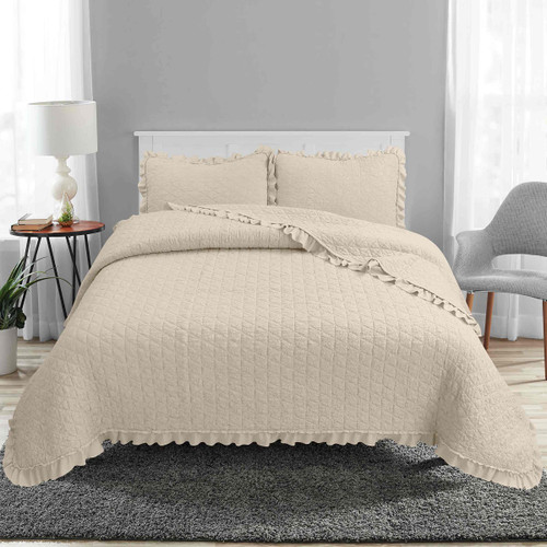 avanti linens Charlotte Ecru Quilt Set