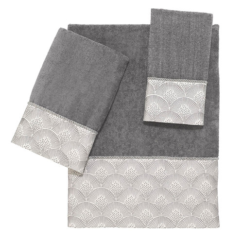 avanti linens Deco Shell Towel Collection Nickel