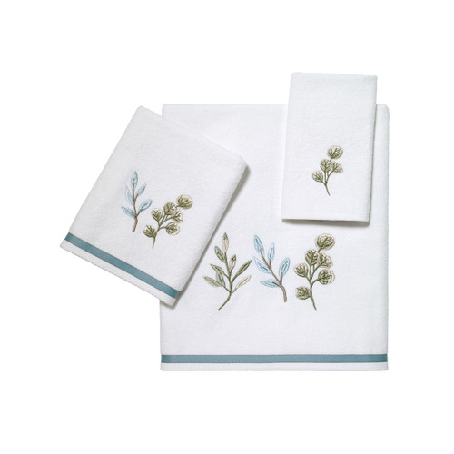 avanti linens Ombre Leaves Towel Collection White