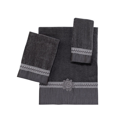 avanti linens Braided Cuff Towel Collection Granite