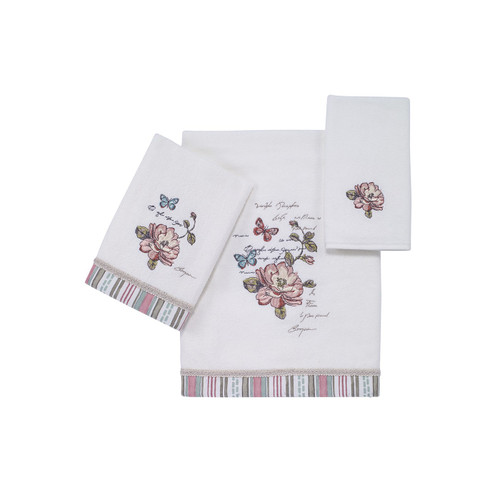 avanti linens Butterfly Garden Towel Collection White