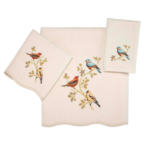 avanti linens Premier Songbirds Towel Collection Ivory