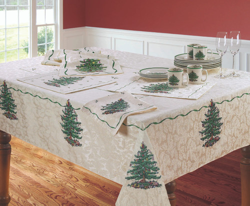 avanti linens Spode Christmas Tree® Table Linens Ivory w/ Green