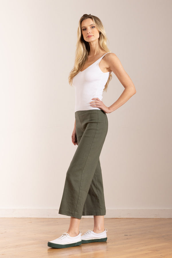 Avenue Montaigne ALEX Linen Olive Green