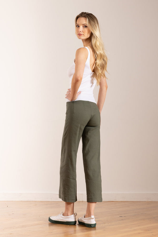 Avenue Montaigne ALEX Linen Olive Green