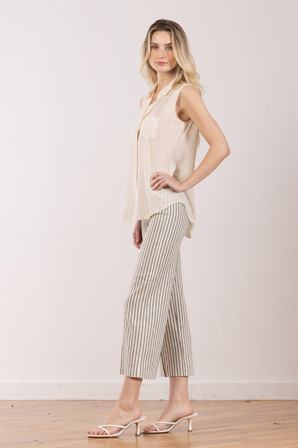 Avenue Montaigne ALEX Linen Stripes Bengal Olive