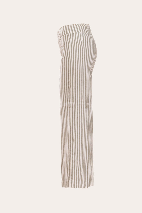 Avenue Montaigne ALEX Linen Stripes Bengal Olive