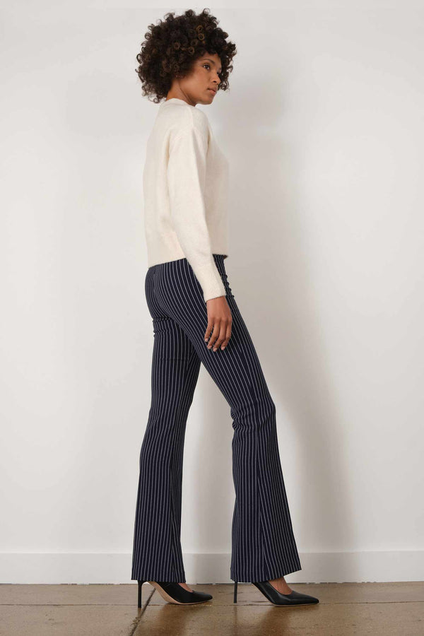 Avenue Montaigne BELLINI Crepe Stripes Navy