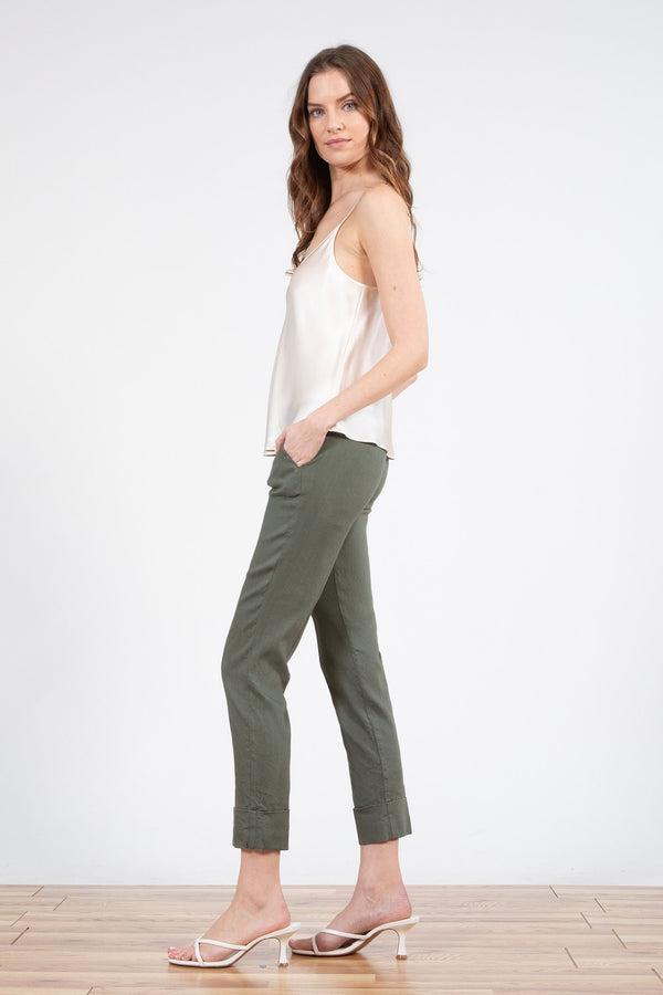 Avenue Montaigne BEN Linen Olive Green