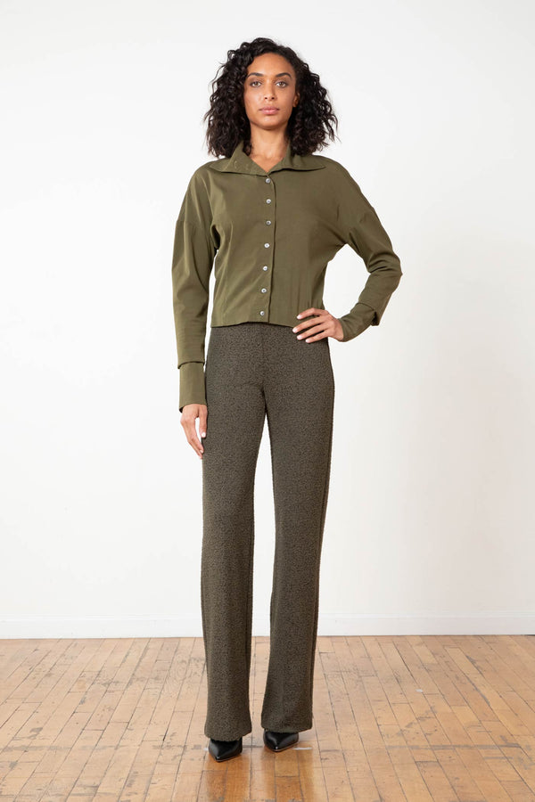 avenue montaigne FLAVIA Boucle Olive Green
