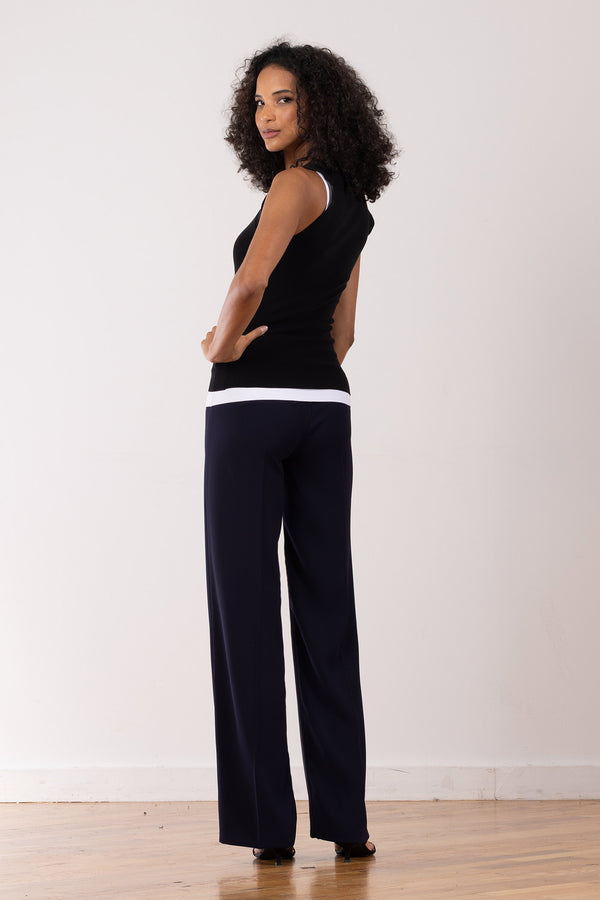 Avenue Montaigne FLAVIA Crepe Navy