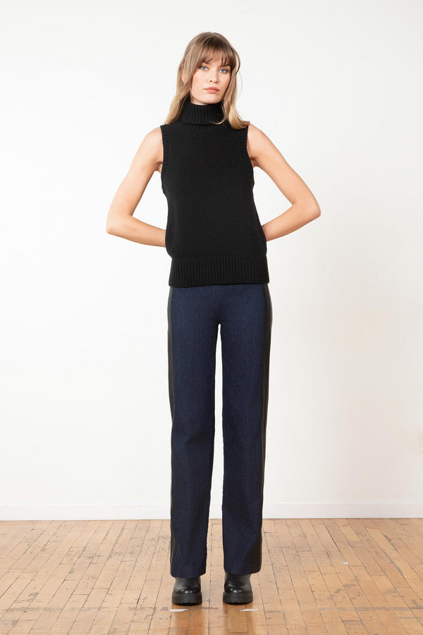 avenue montaigne FLAVIA Dark Denim with Satin Band