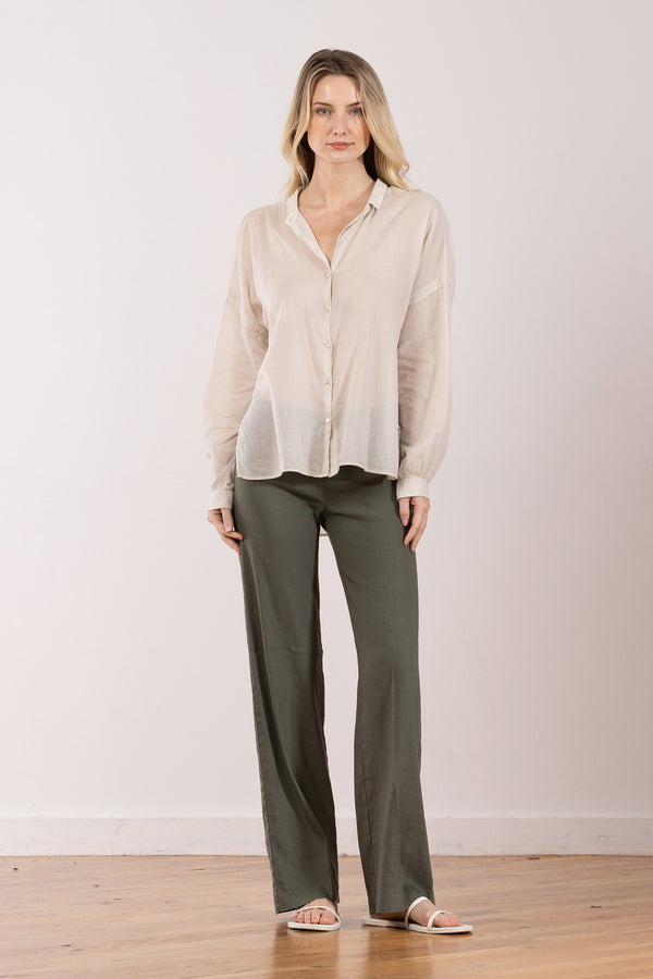 avenue montaigne FLAVIA Linen Olive Green