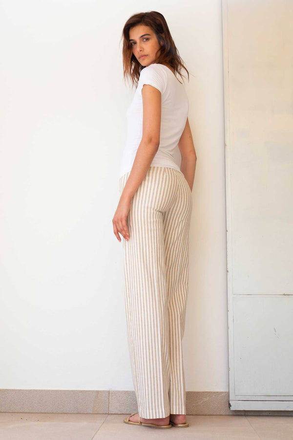 Avenue Montaigne FLAVIA Linen Stripes Bengal Beige