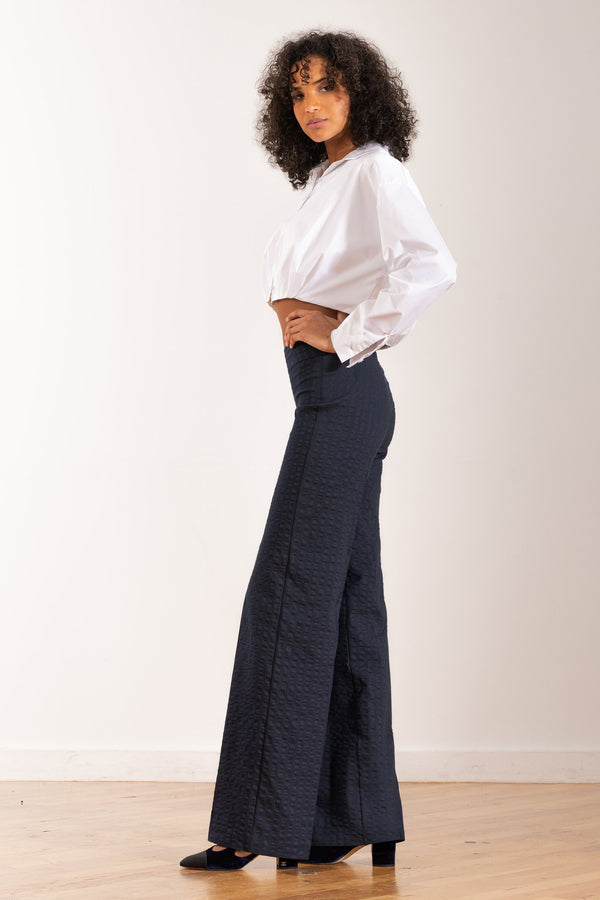 Avenue Montaigne FLAVIA Seersucker Navy