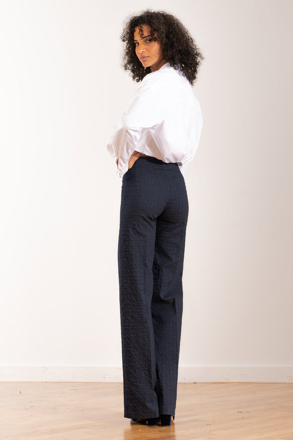 Avenue Montaigne FLAVIA Seersucker Navy