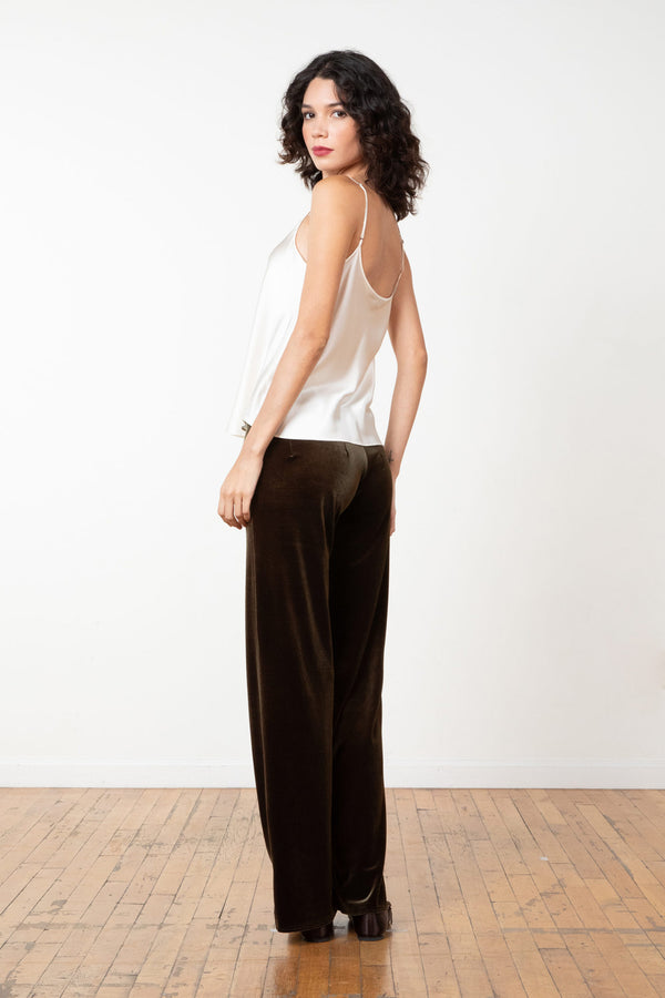 Avenue Montaigne FLAVIA Velvet Olive Green