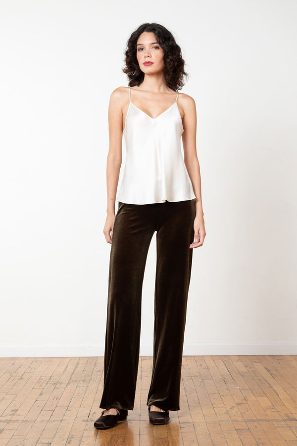 avenue montaigne FLAVIA Velvet Olive Green