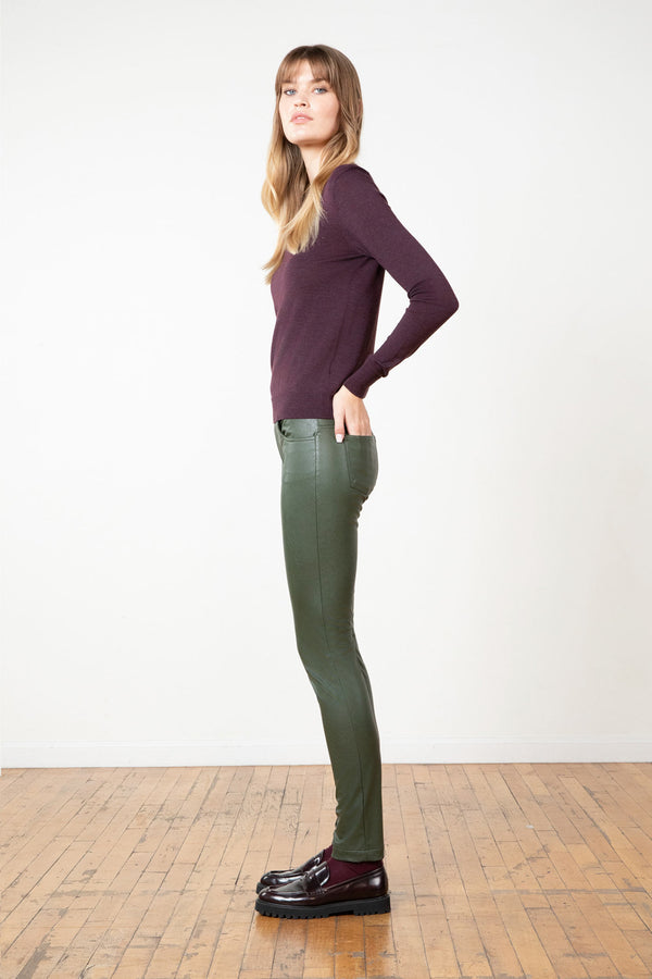 Avenue Montaigne JENNA Pleather Olive Green