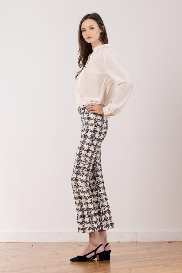 Avenue Montaigne LEO Boucle Houndstooth Navy