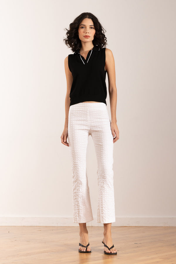 avenue montaigne LEO Seersucker White