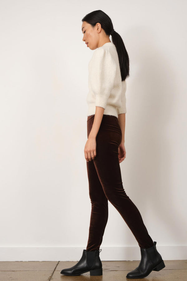 Avenue Montaigne PULL ON SKINNY Velvet Brown