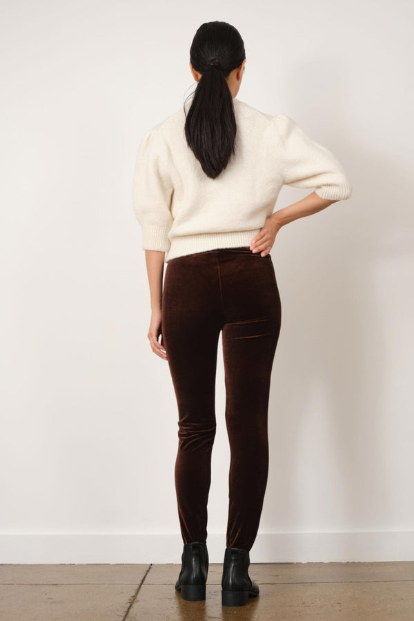 Avenue Montaigne PULL ON SKINNY Velvet Brown