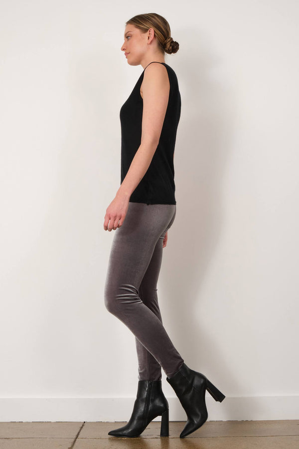 Avenue Montaigne PULL ON SKINNY Velvet Light Grey