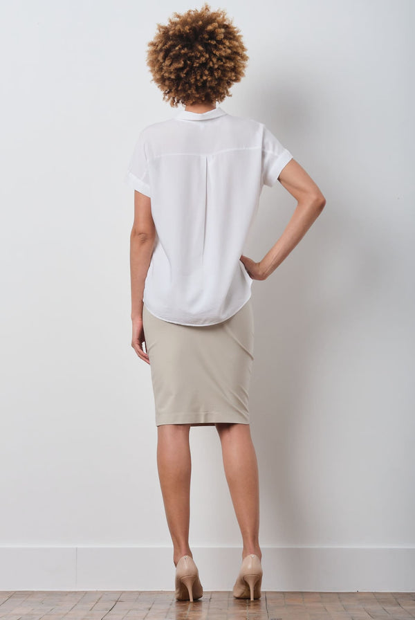 Avenue Montaigne PULL ON SKIRT 2-Way Stretch Beige